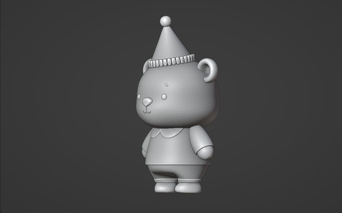 bear birthday 3D print model_6