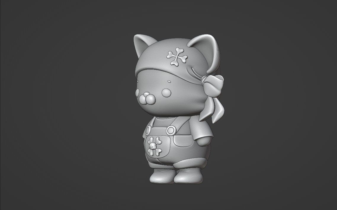 cat pirate 3D print model_6