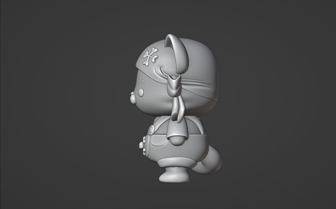 cat pirate 3D print model_5