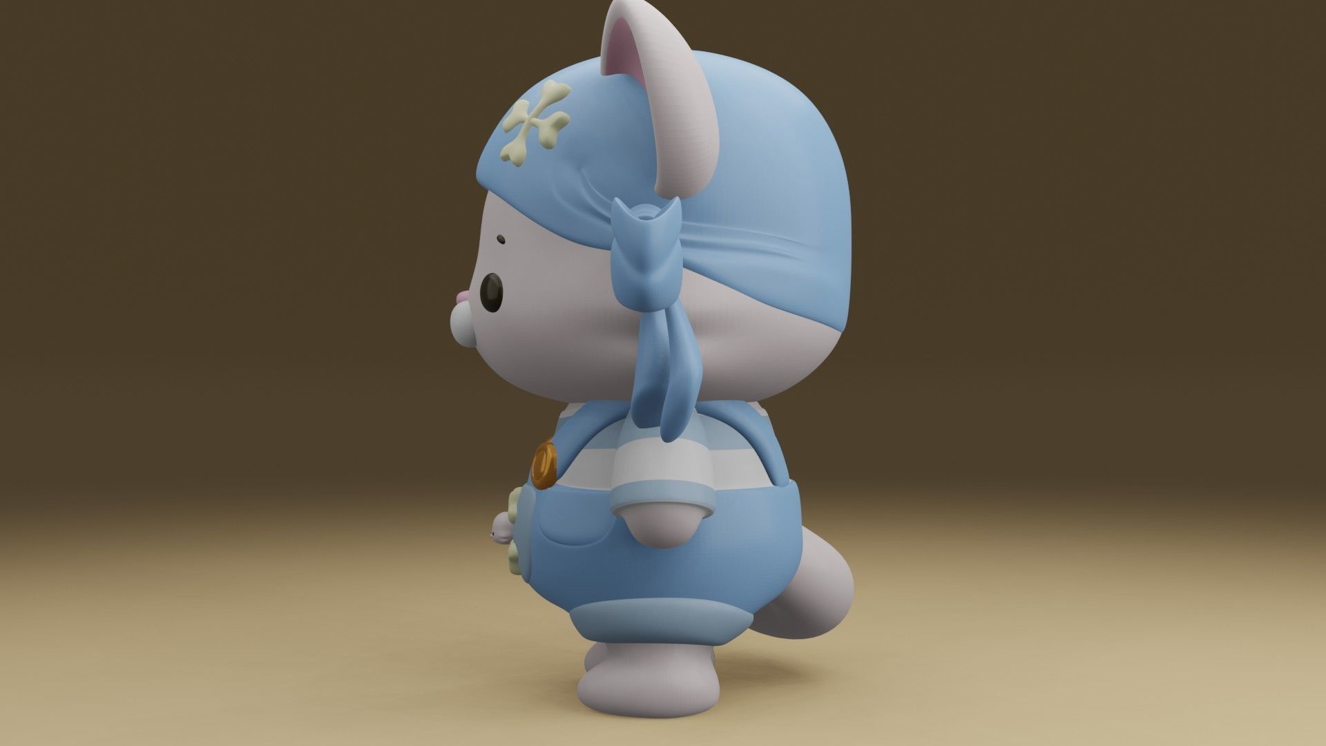 cat pirate 3D print model_13
