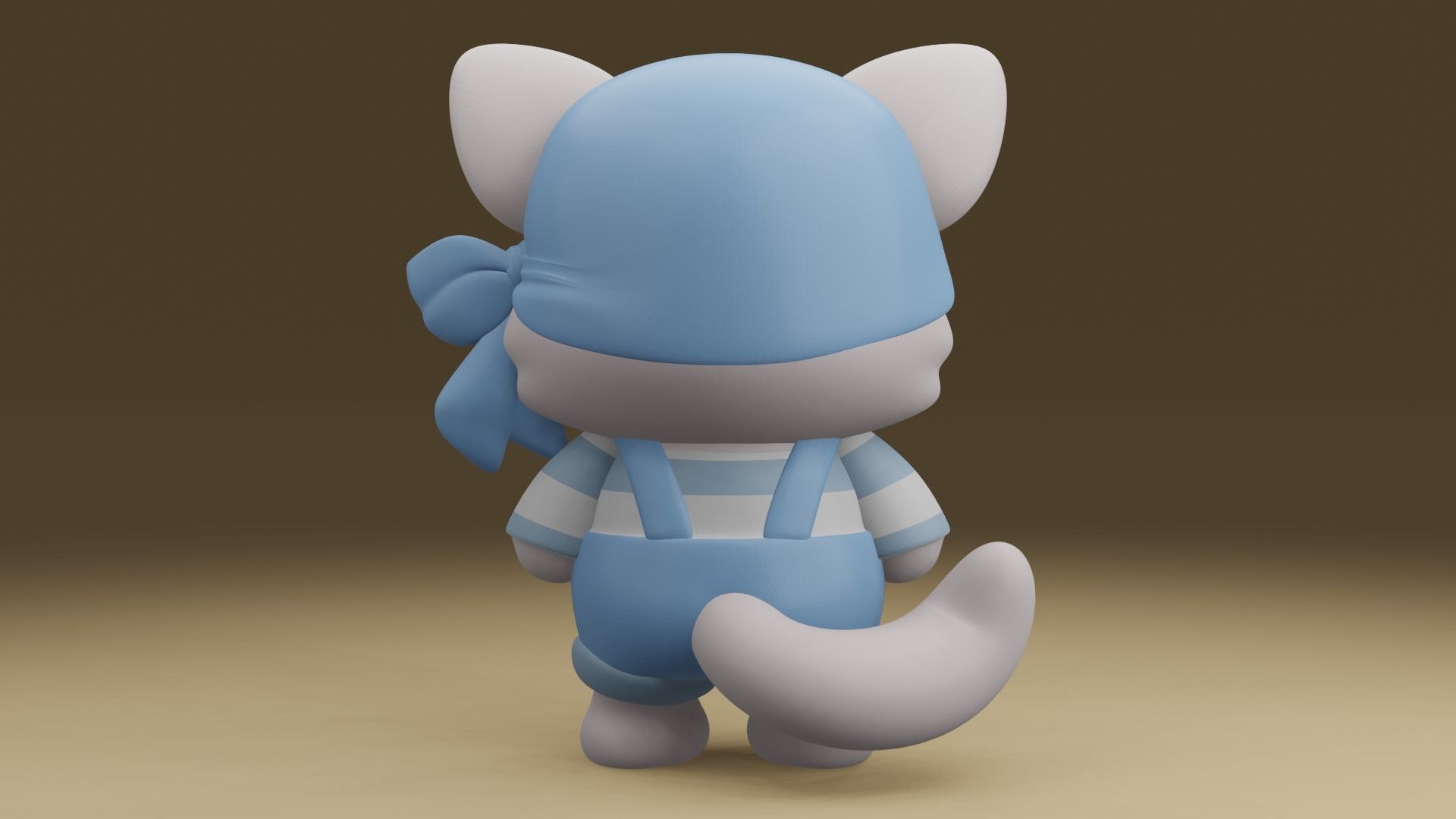 cat pirate 3D print model_11