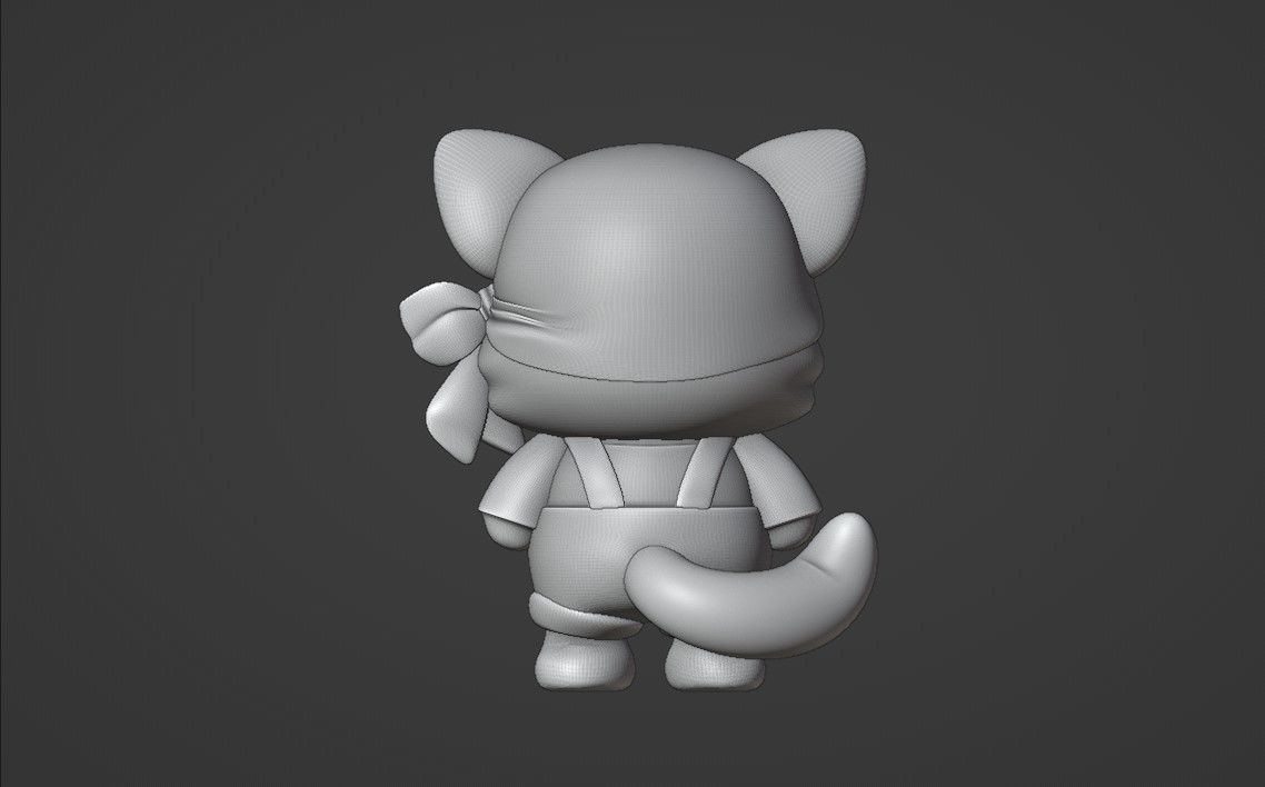 cat pirate 3D print model_4