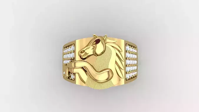 Horse Man Ring Cad MR  217