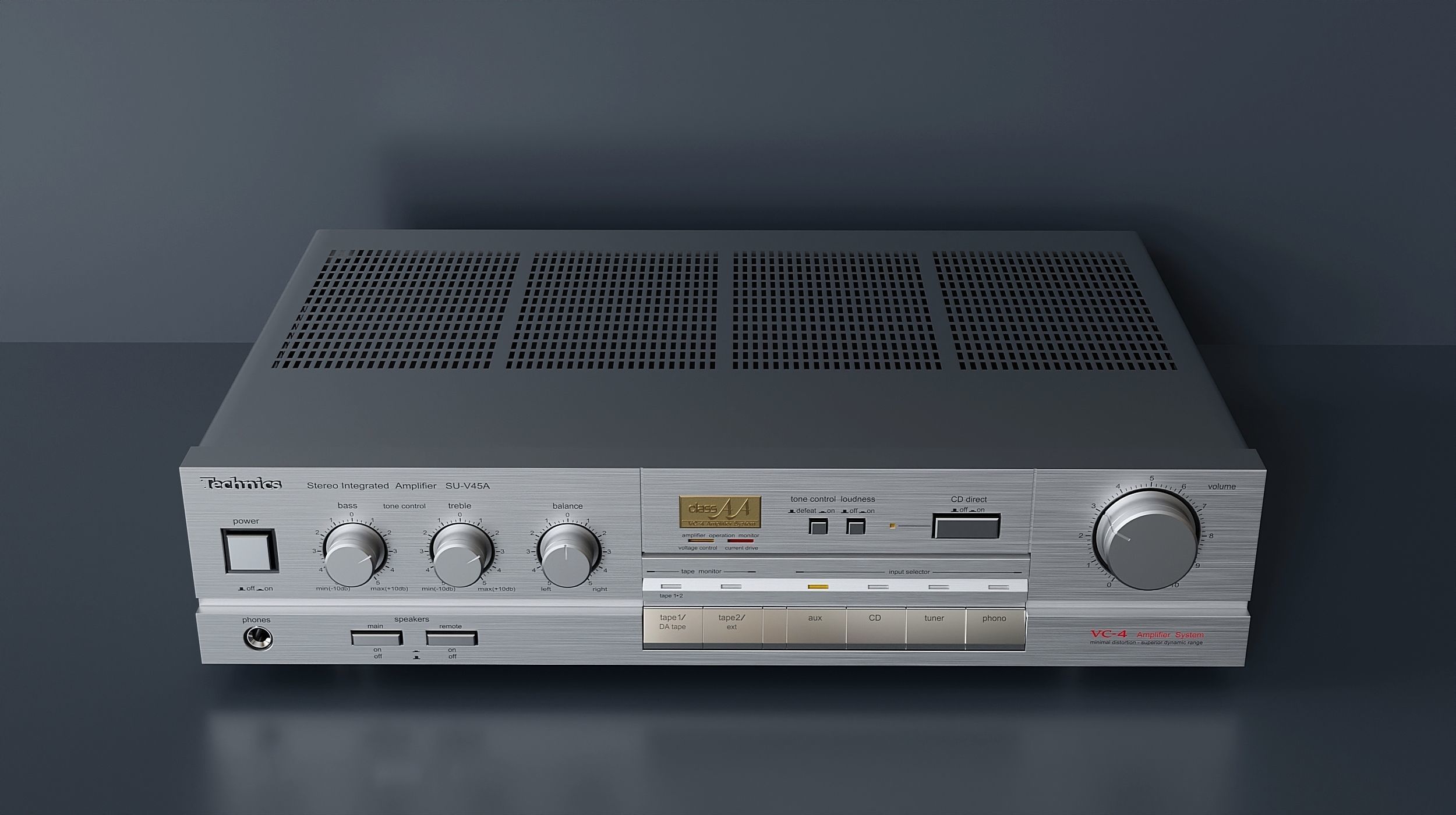 Japanese vintage integrated amplifier S 3D model_3