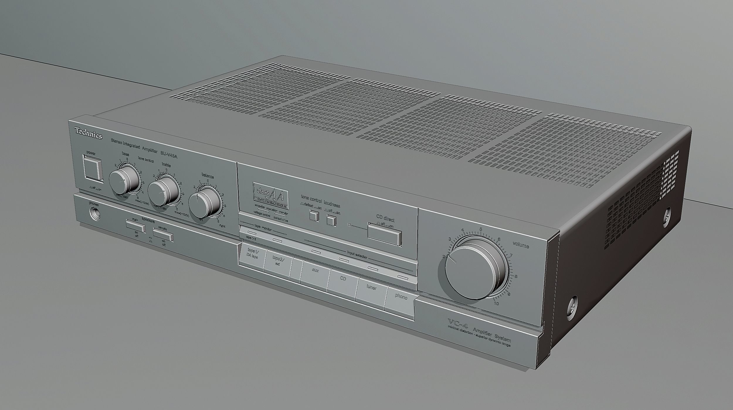 Japanese vintage integrated amplifier S 3D model_5