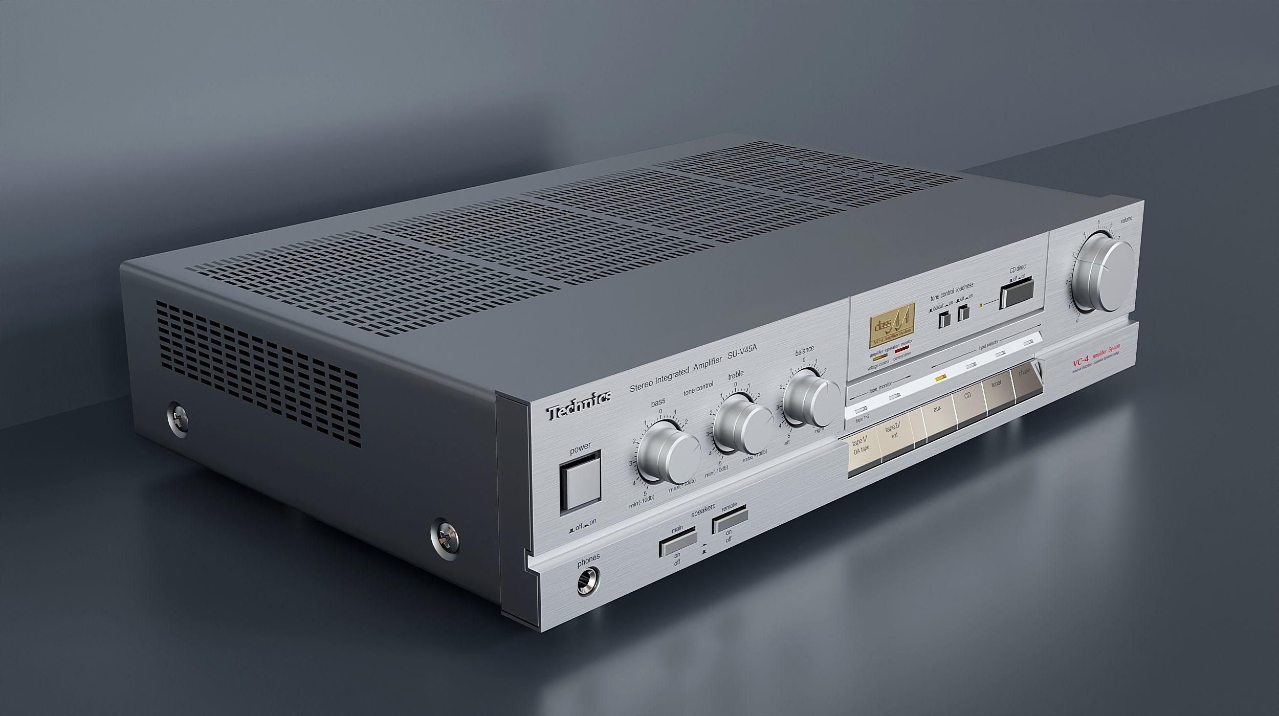 Japanese vintage integrated amplifier S 3D model_4