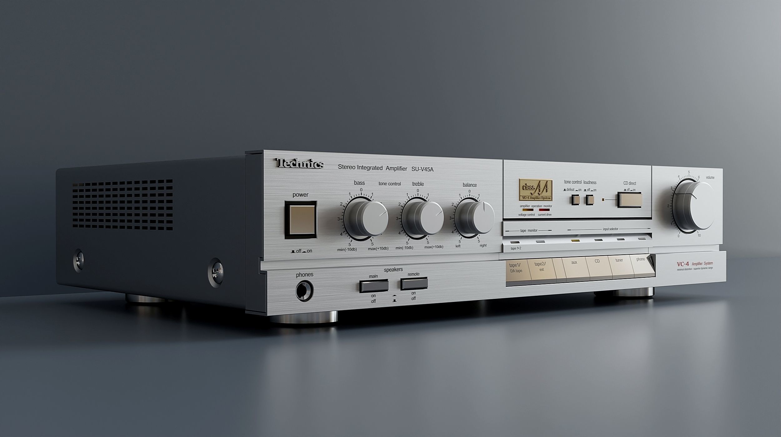 Japanese vintage integrated amplifier S 3D model_1