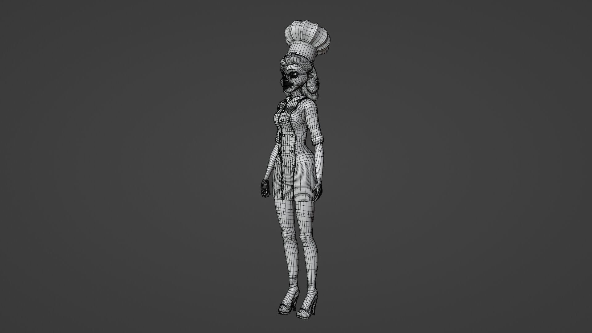 Stylized girl character 3D model_14