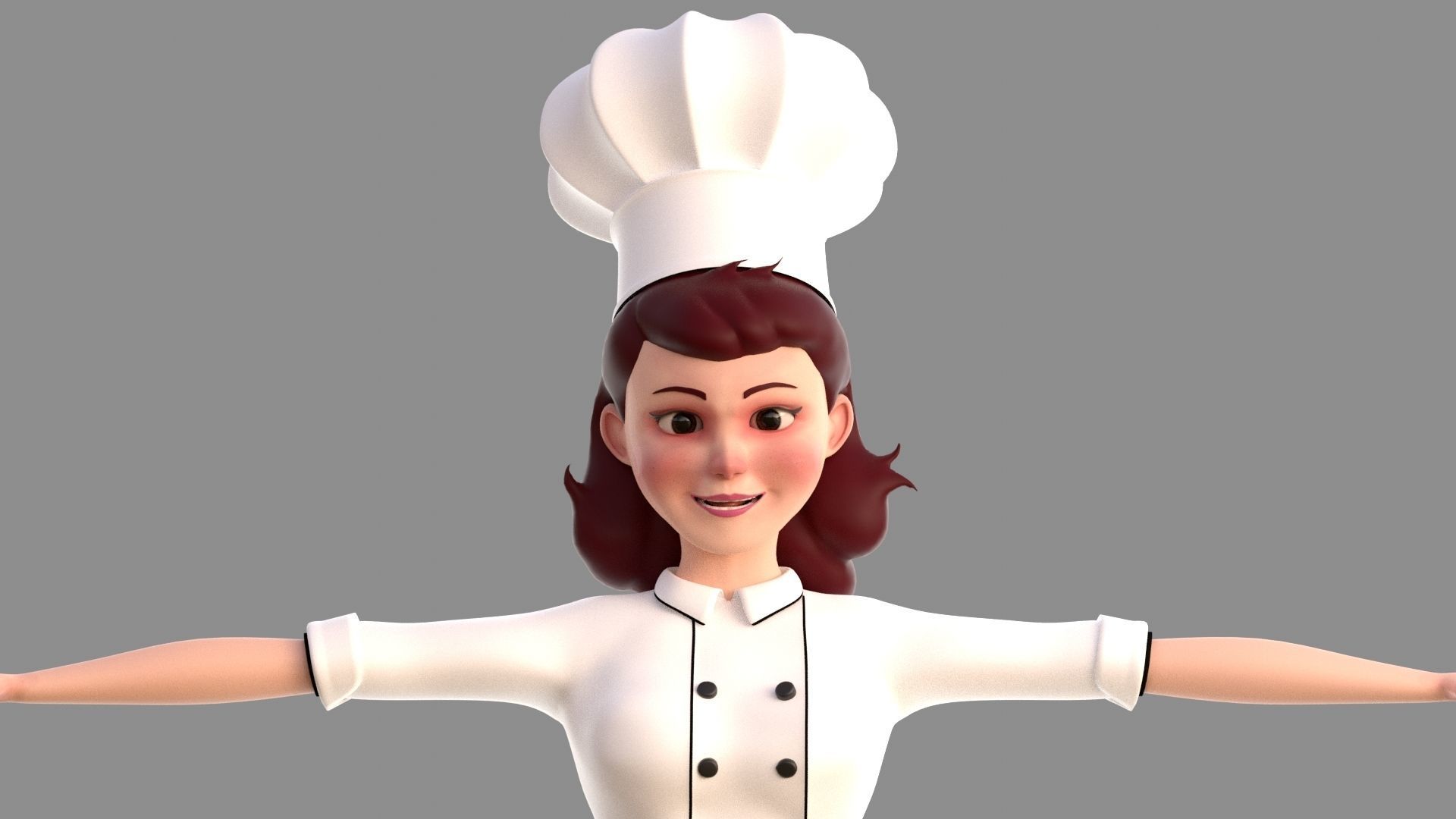 Stylized girl character 3D model_6