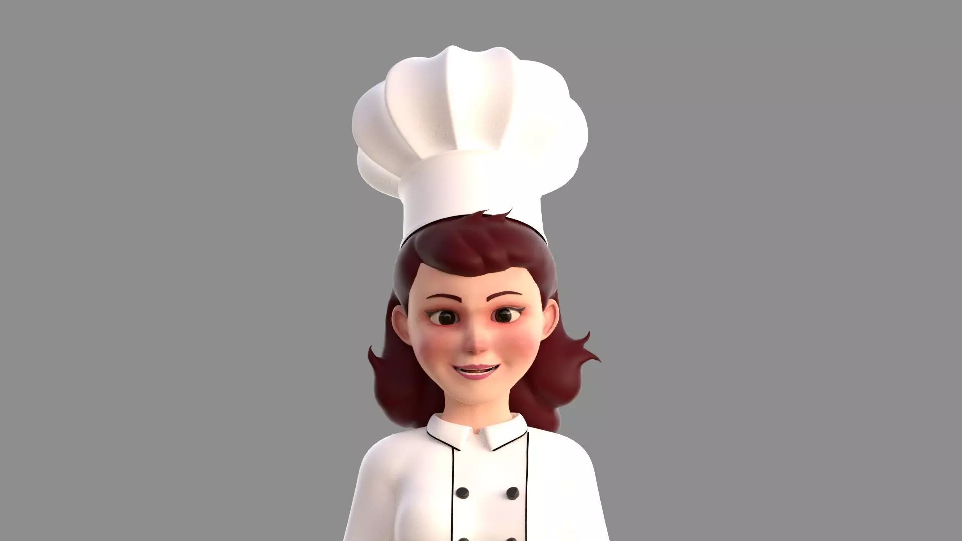 Stylized girl character 3D model_0