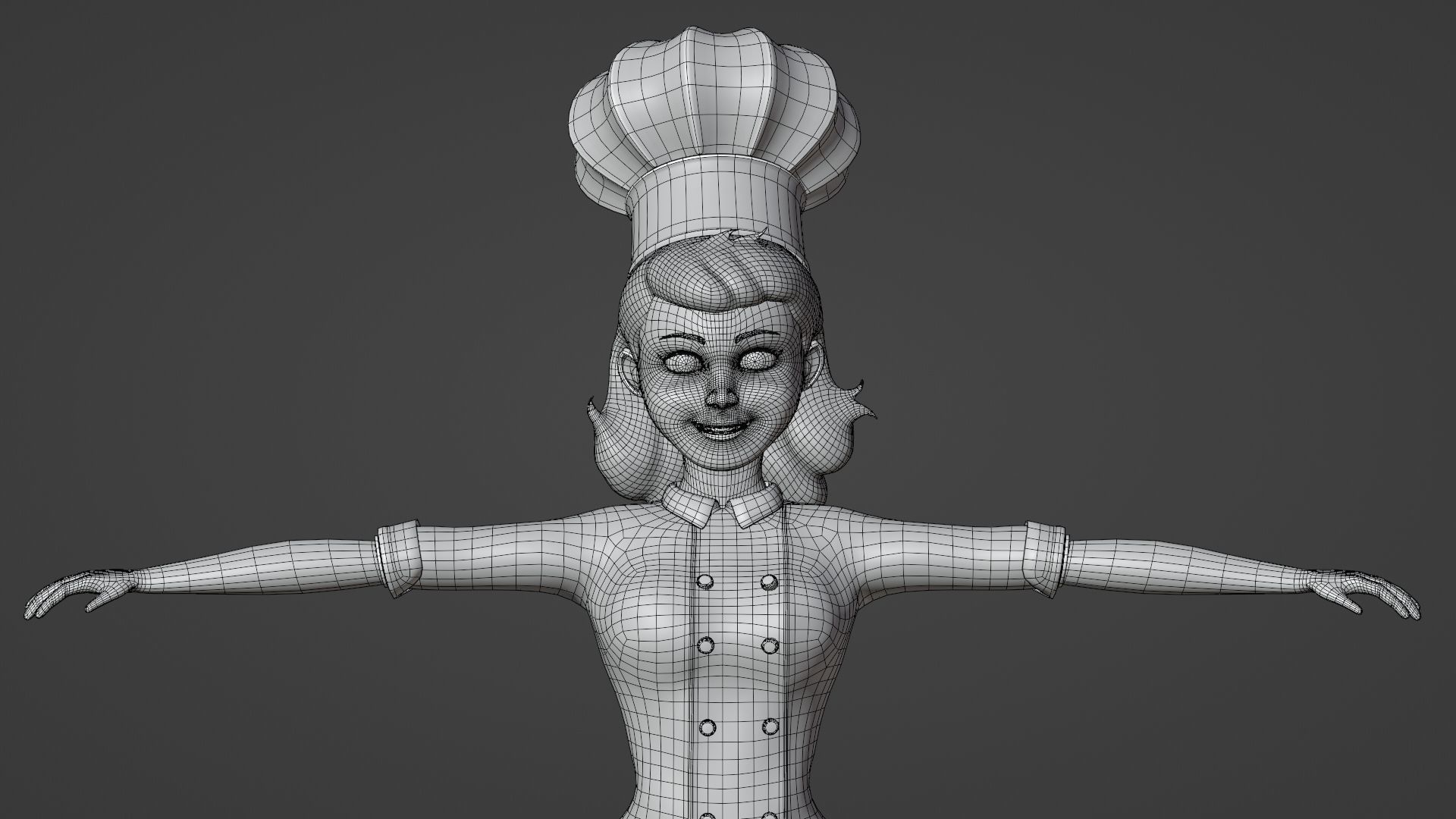 Stylized girl character 3D model_11