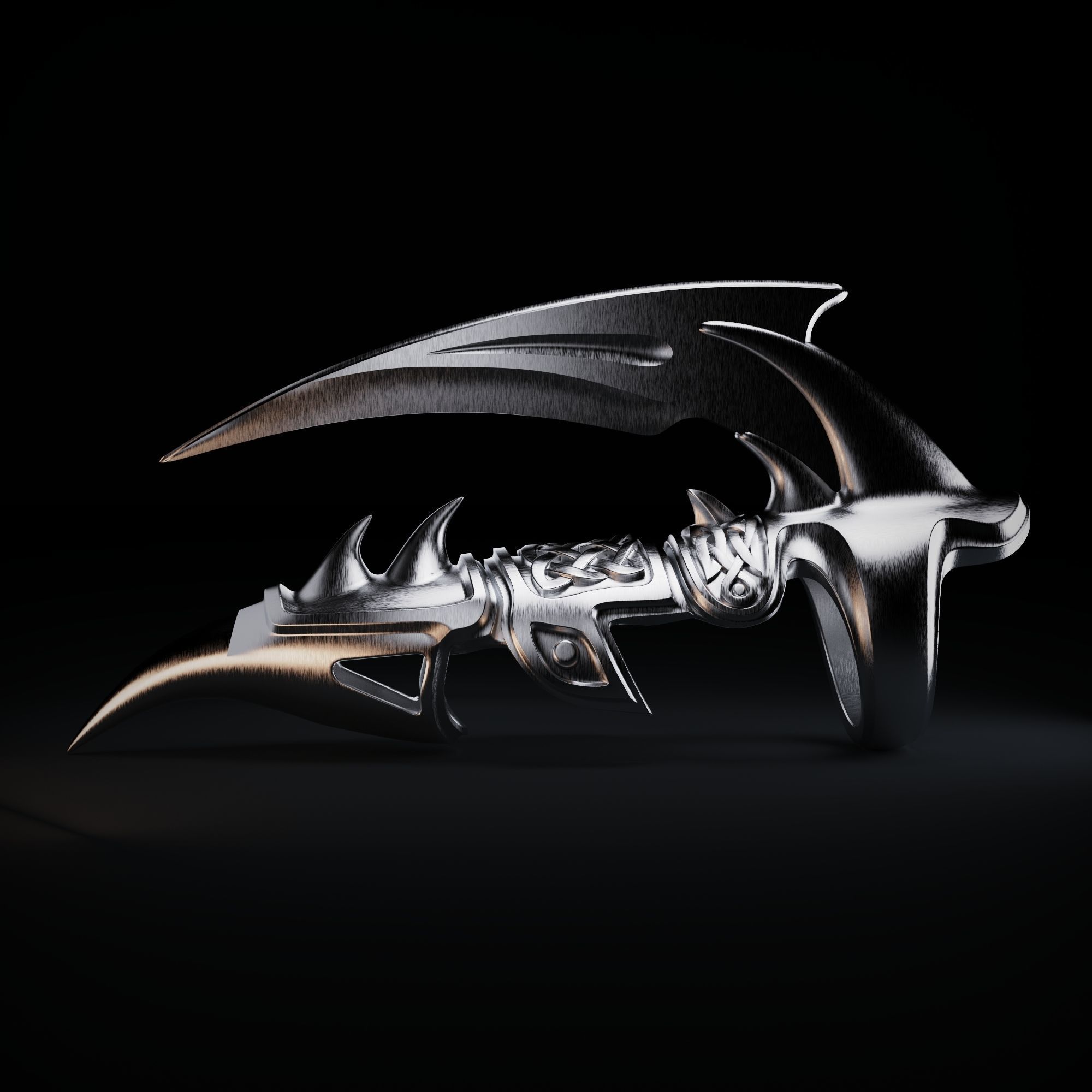 Ring with claw 3D print model_9