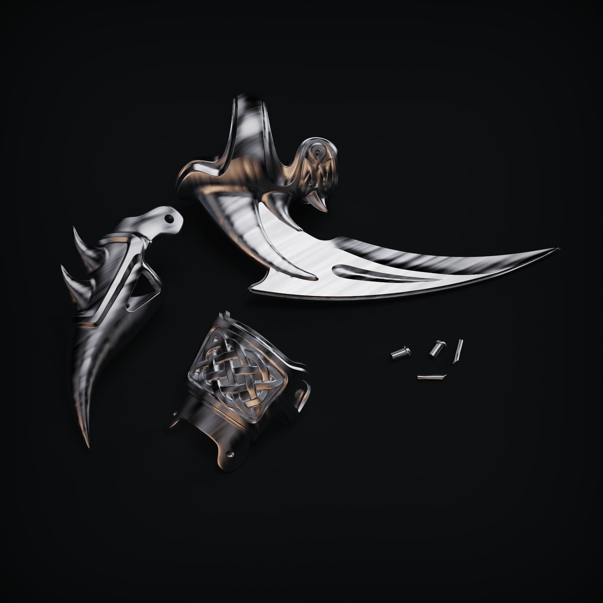 Ring with claw 3D print model_10