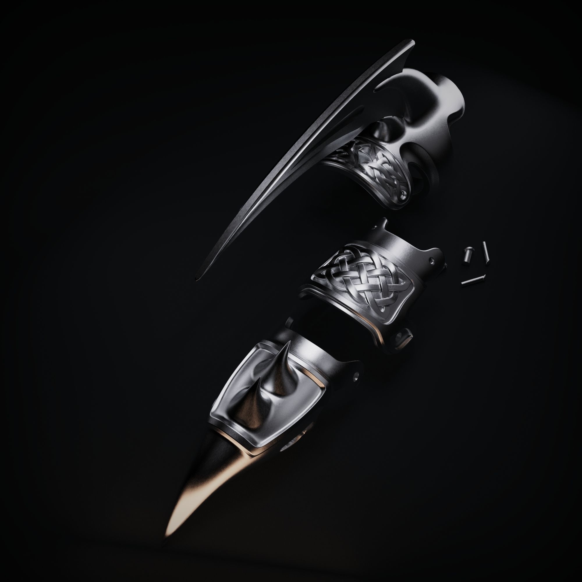 Ring with claw 3D print model_7