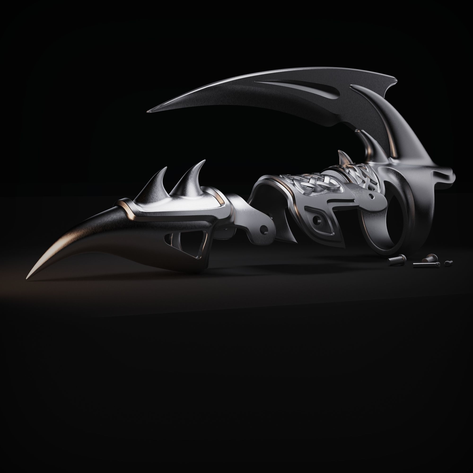 Ring with claw 3D print model_6