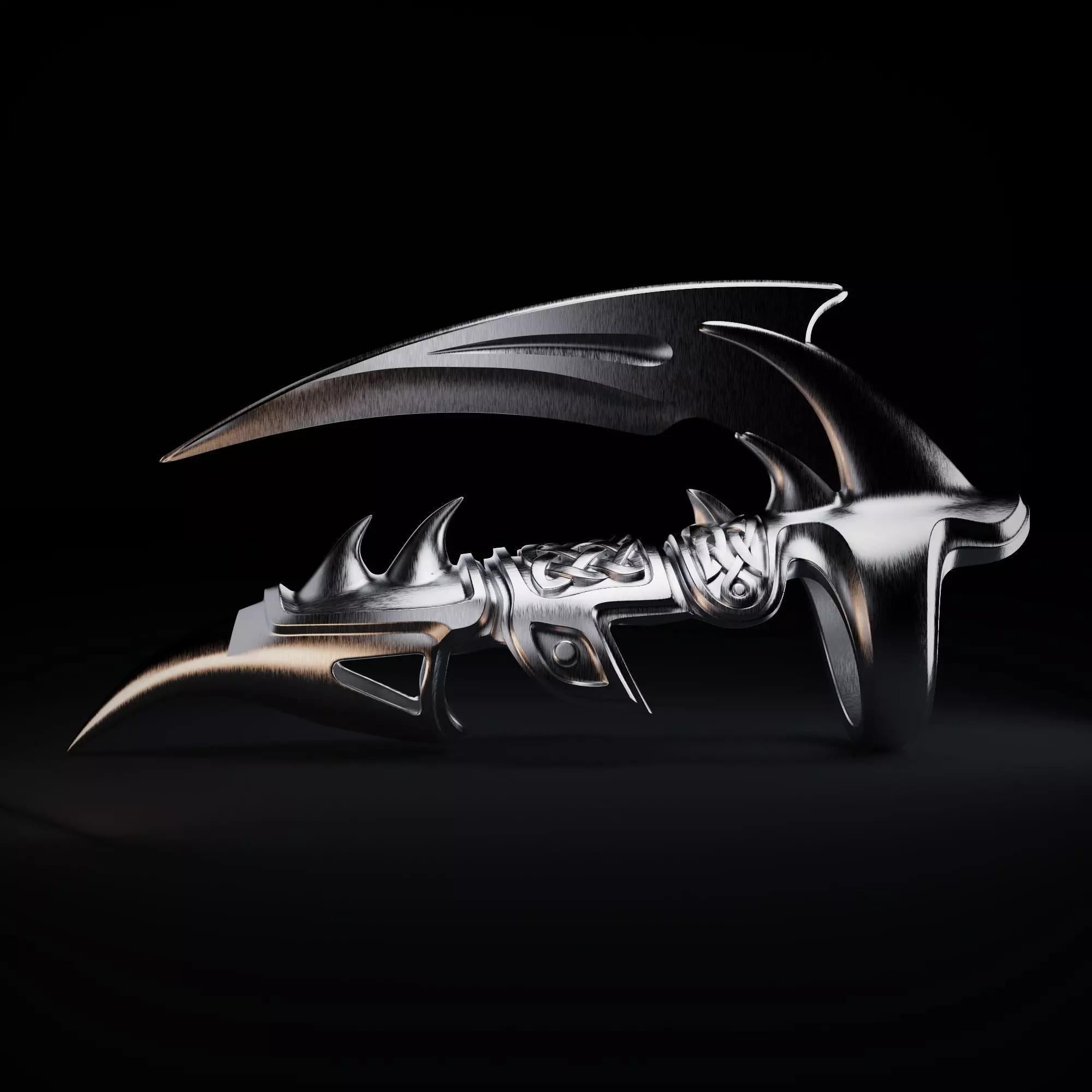 Ring with claw 3D print model_0