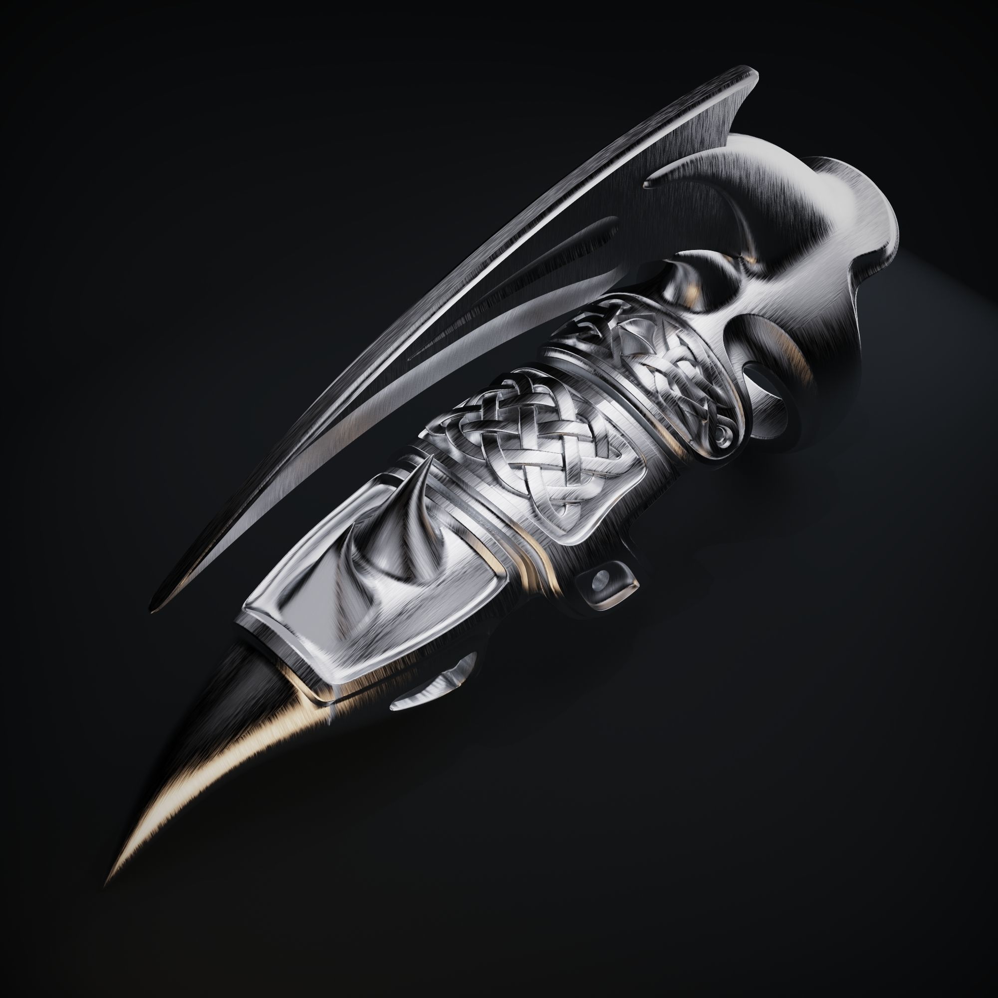 Ring with claw 3D print model_1