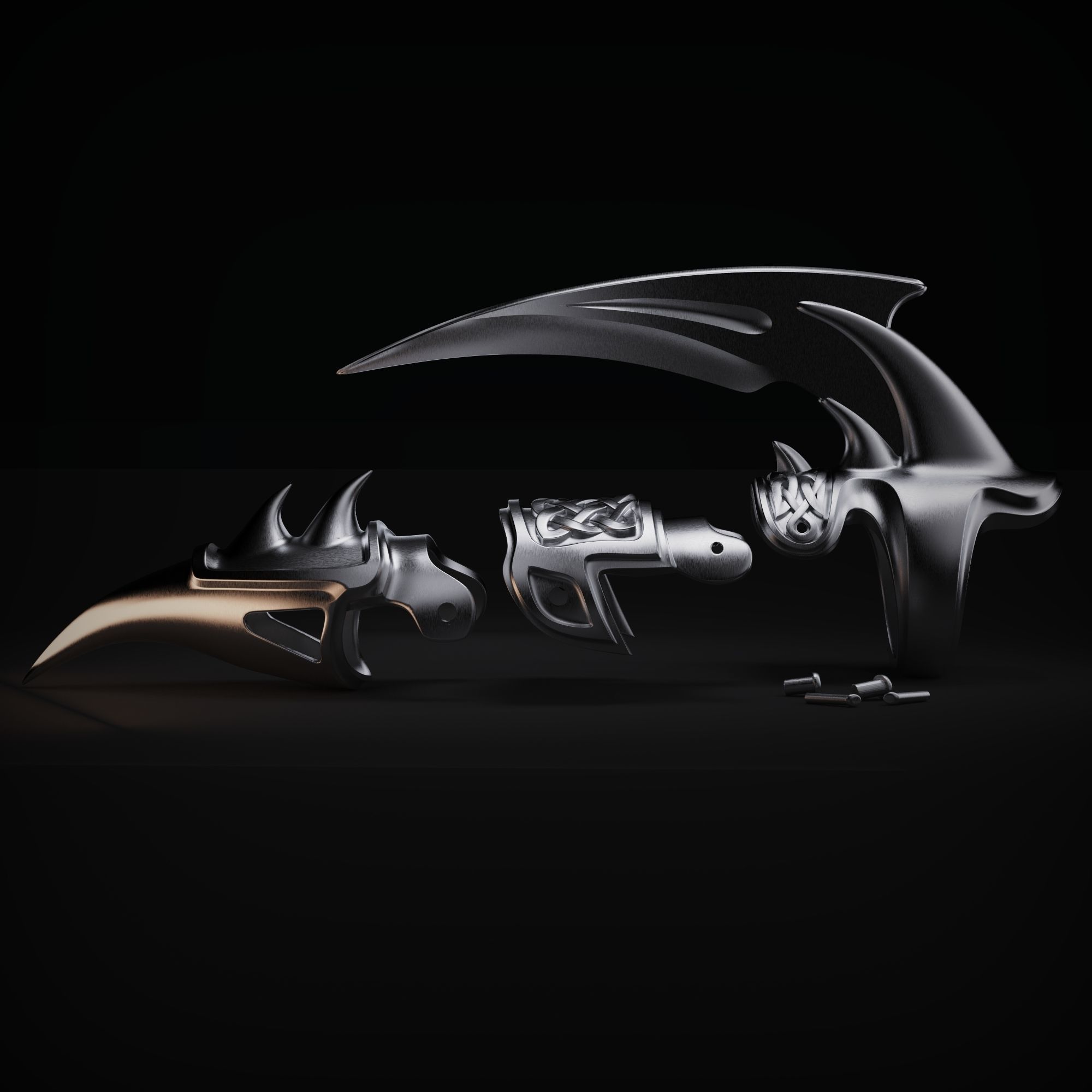 Ring with claw 3D print model_5