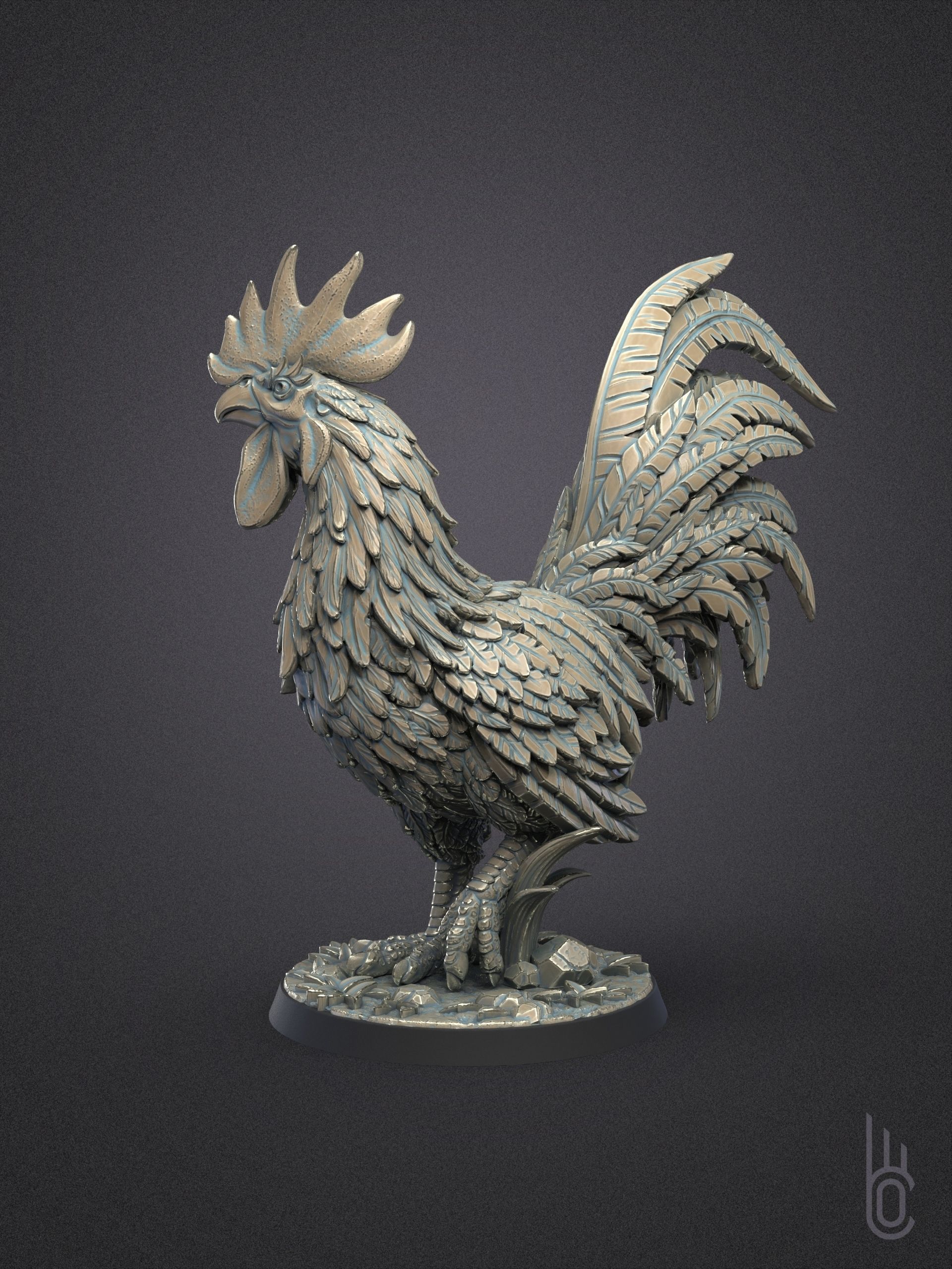 Beautiful rooster 3D print model_10