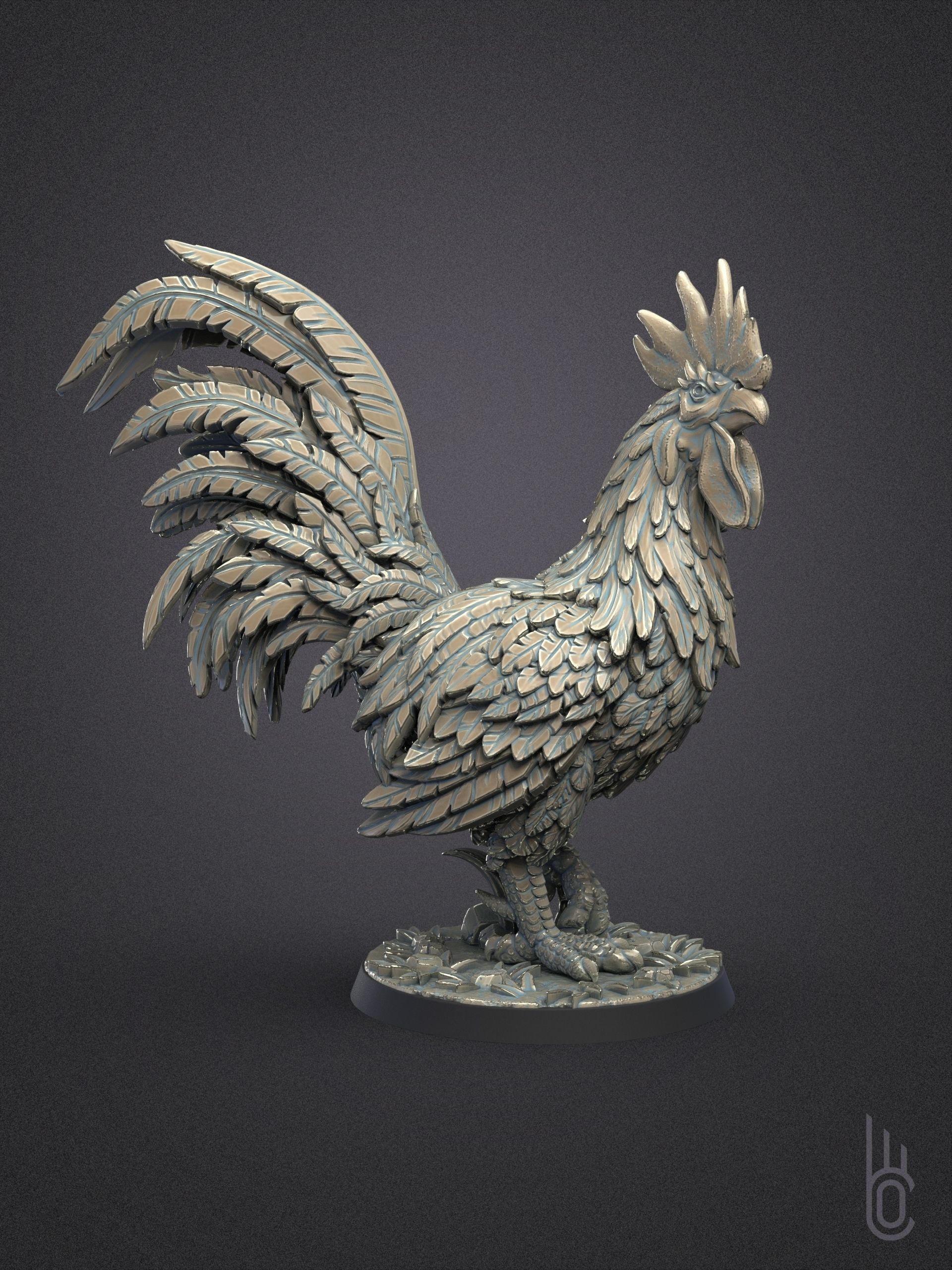 Beautiful rooster 3D print model_9