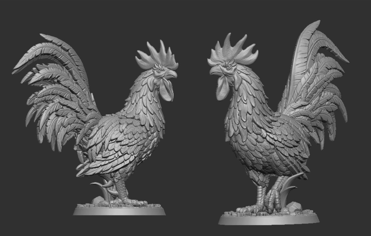 Beautiful rooster 3D print model_13
