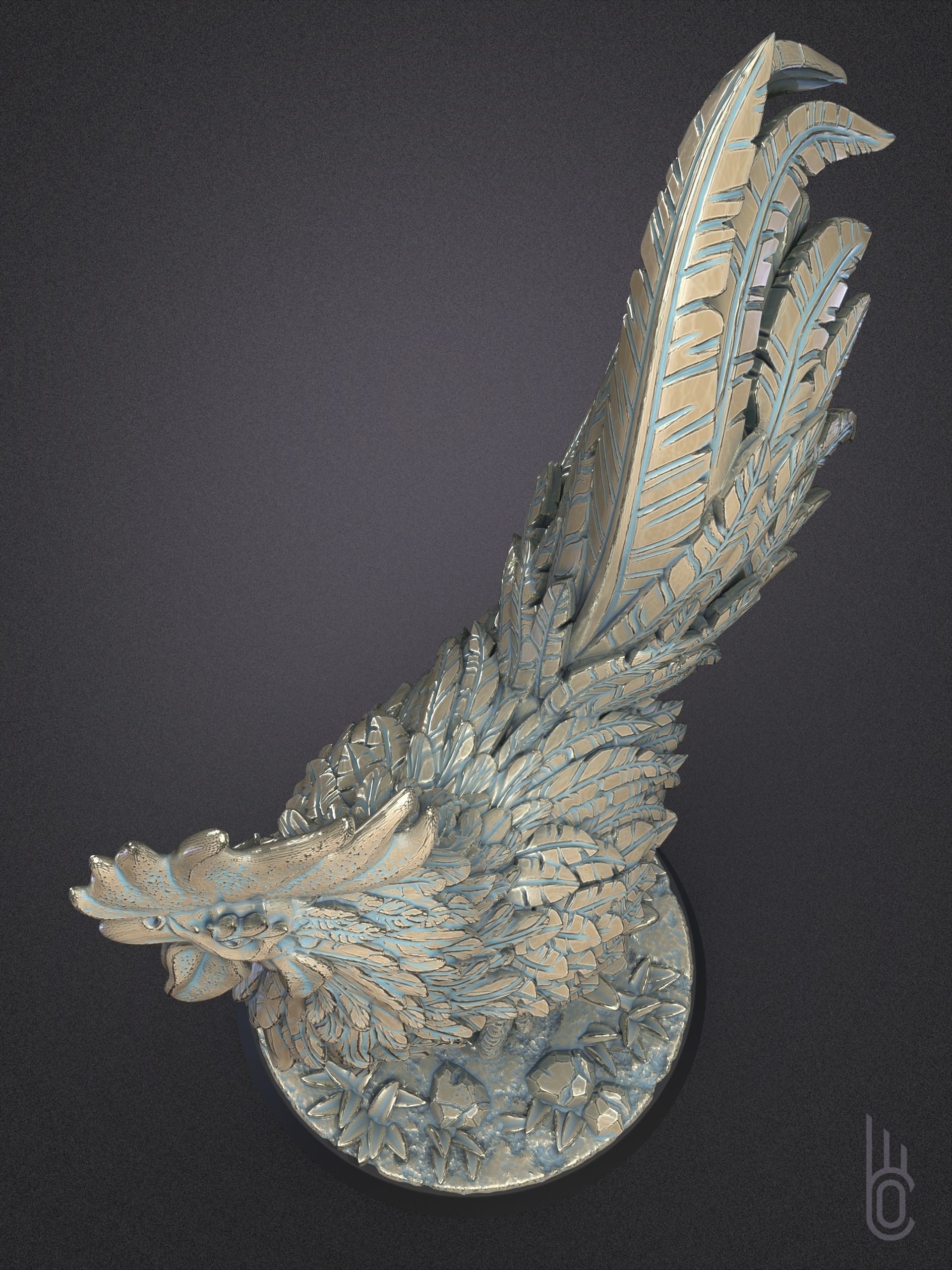 Beautiful rooster 3D print model_12