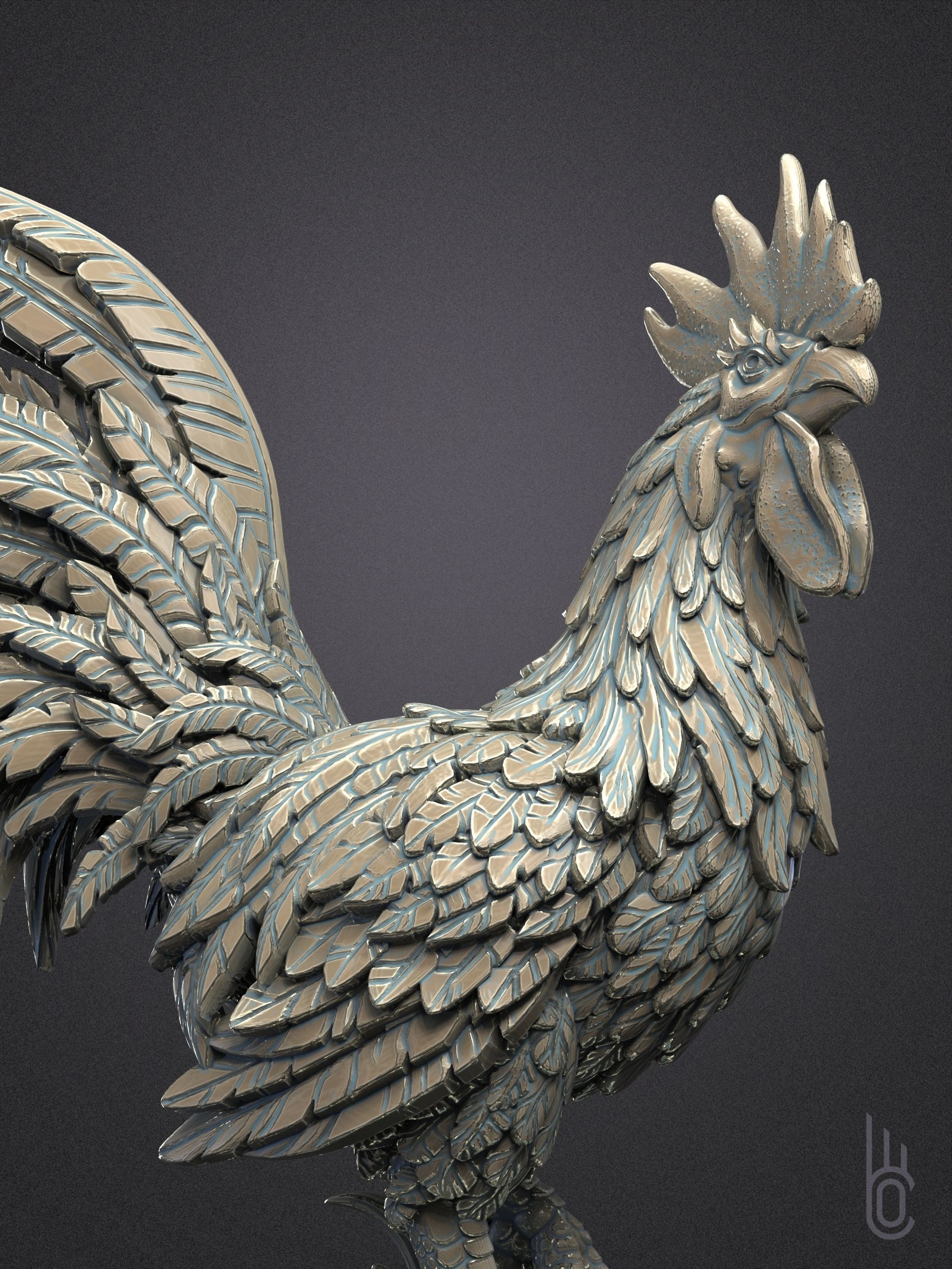 Beautiful rooster 3D print model_16