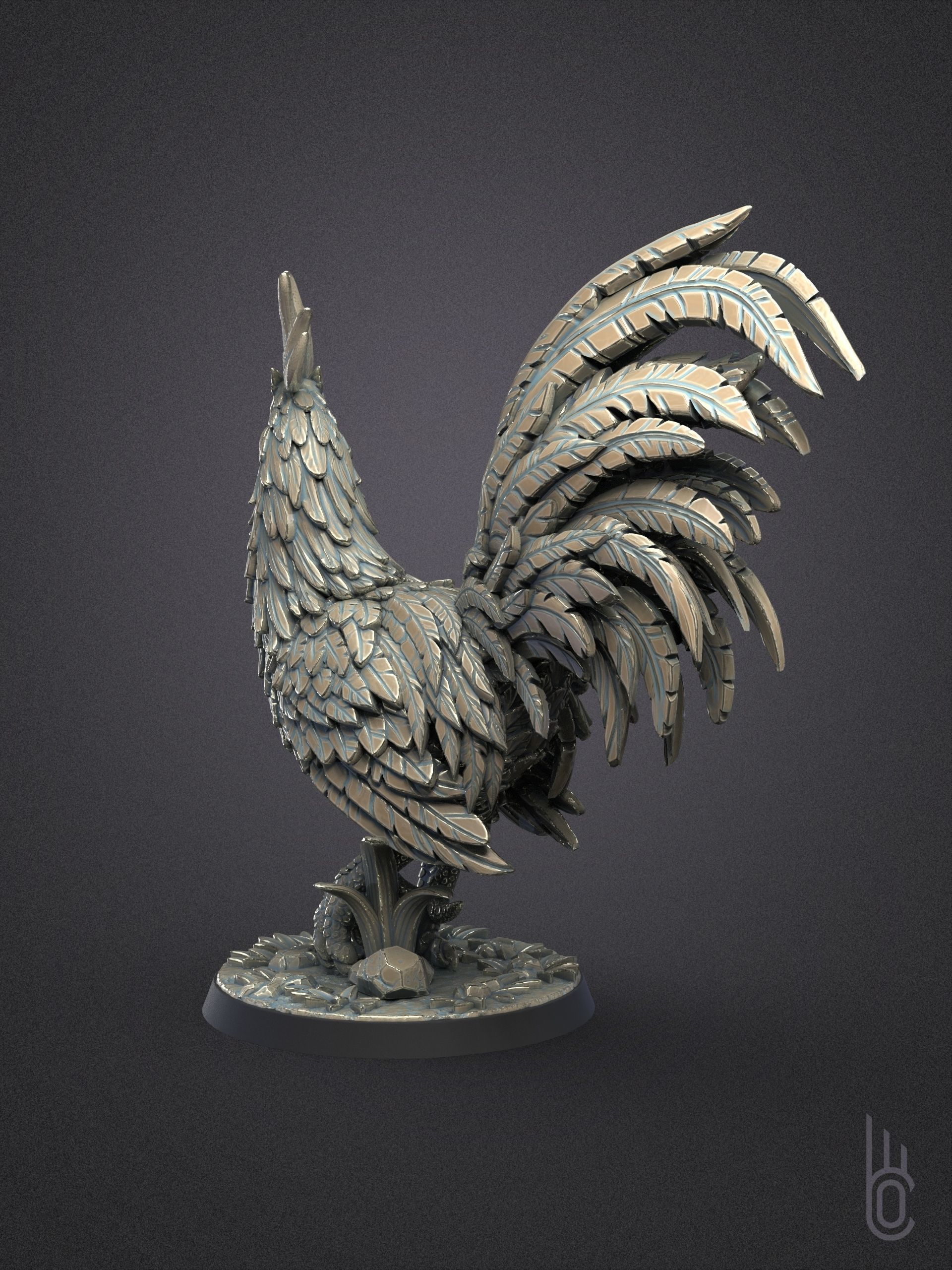 Beautiful rooster 3D print model_11