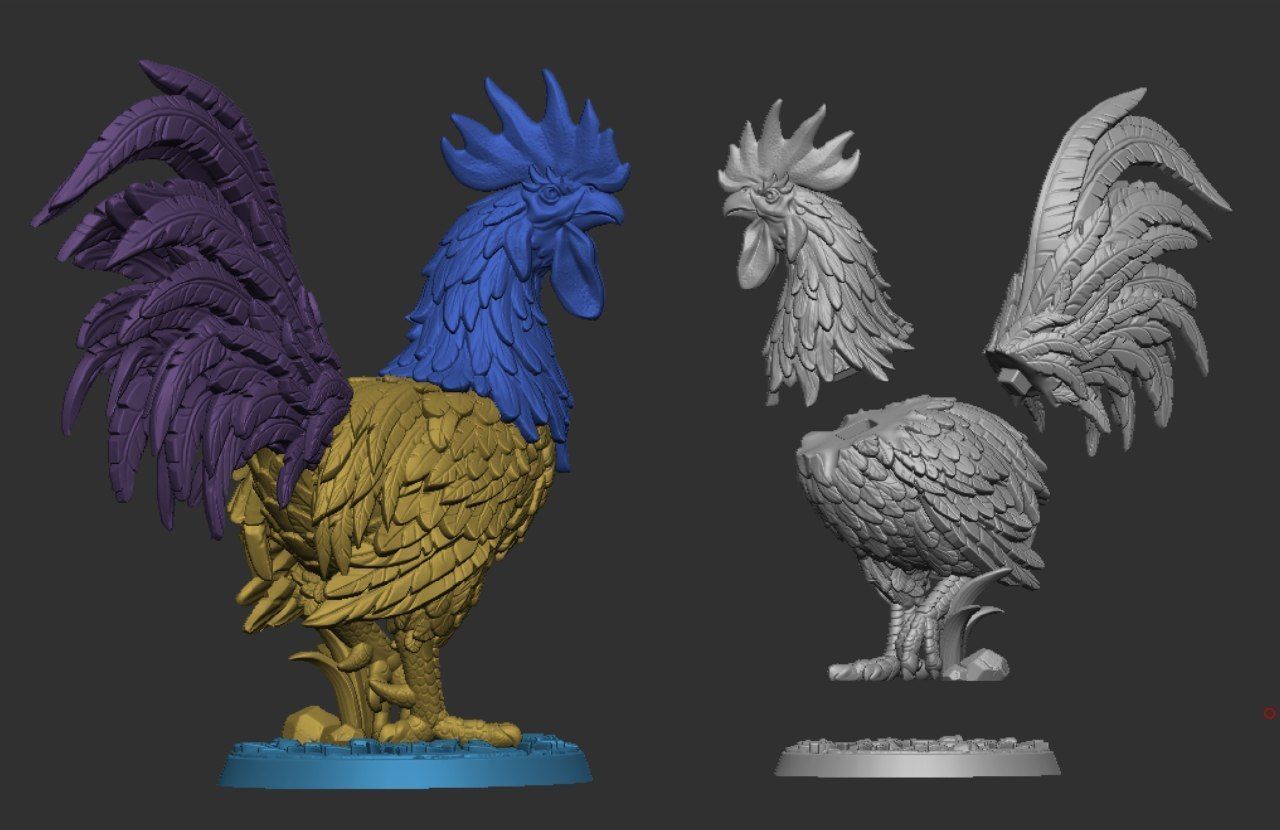 Beautiful rooster 3D print model_14