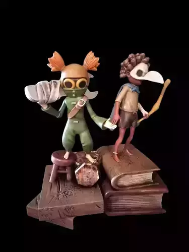 little nightmares 3 diorama low and alone 3D print model