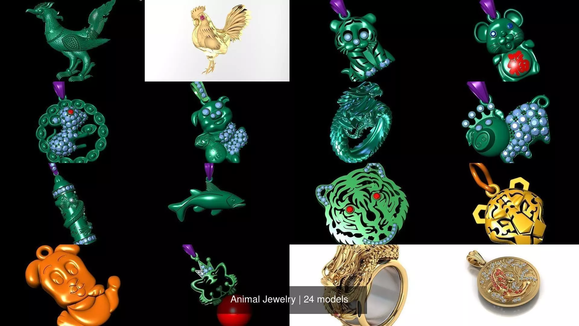 Animal Jewelry 3D Model Pack