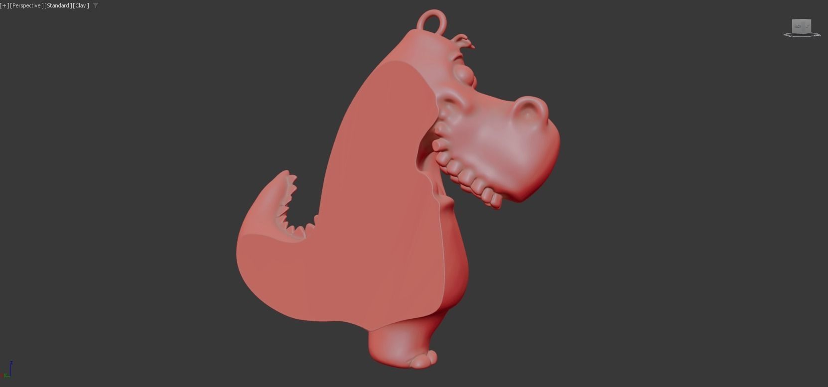 Happy Dino pendant jewelry gold 3D print model_6