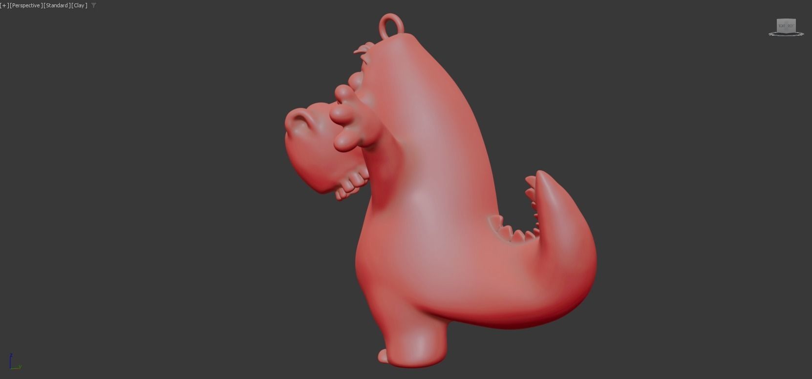 Happy Dino pendant jewelry gold 3D print model_5