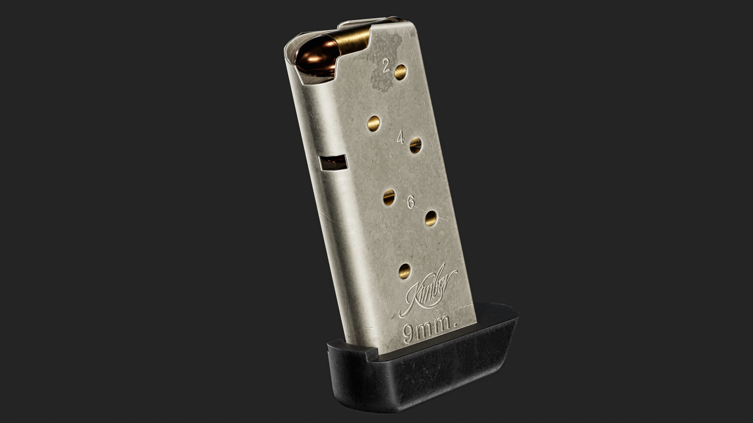 Kimber Micro 9 Trijicon RMR SD or Comp Attachments Low-poly 3D model_10