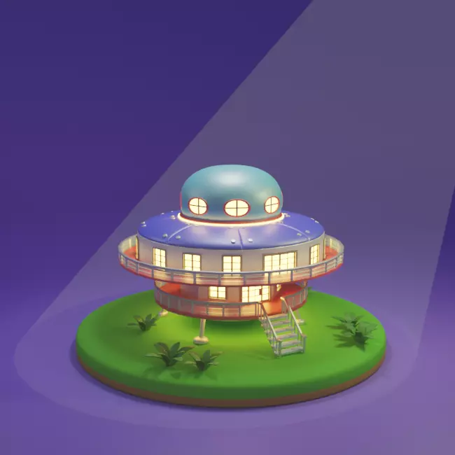 UFO Themed House Low-poly 3D model