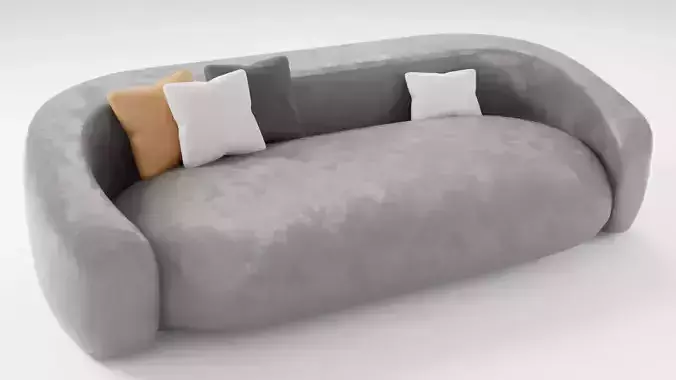 Soft sofa made of high quality velvet in dark colors