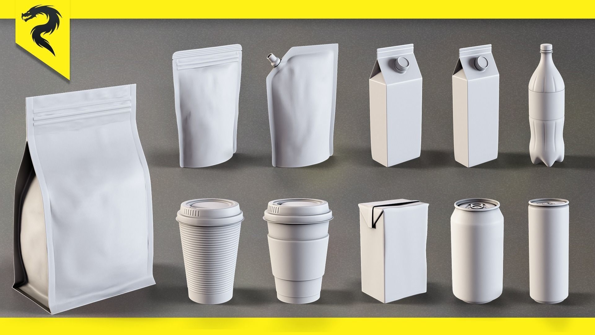 50 Food Package BASE MESH 3D model_2