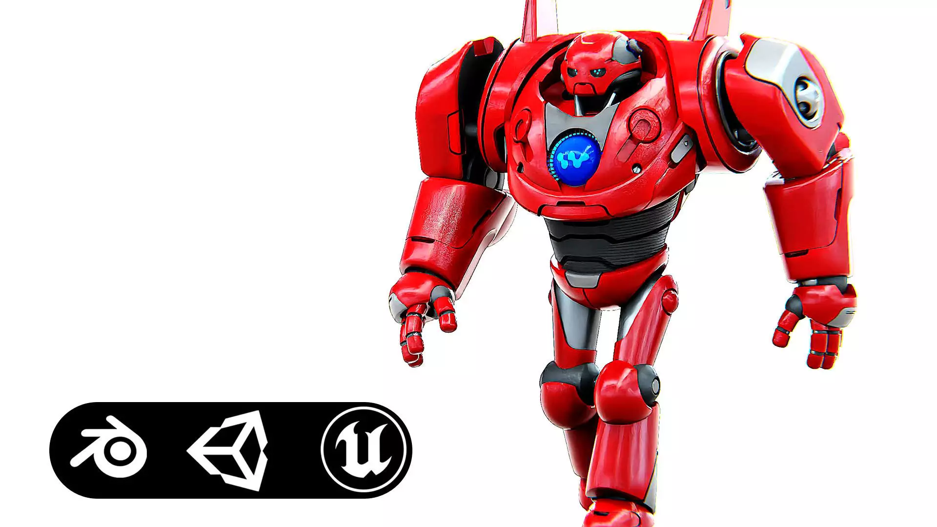 DROID RED DEAMON Rigged for Unreal Engine - Unity - MIXAMO  3D model_0