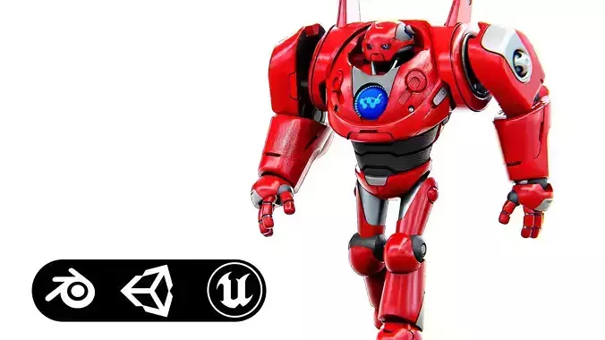 DROID RED DEAMON Rigged for Unreal Engine - Unity - MIXAMO  3D model