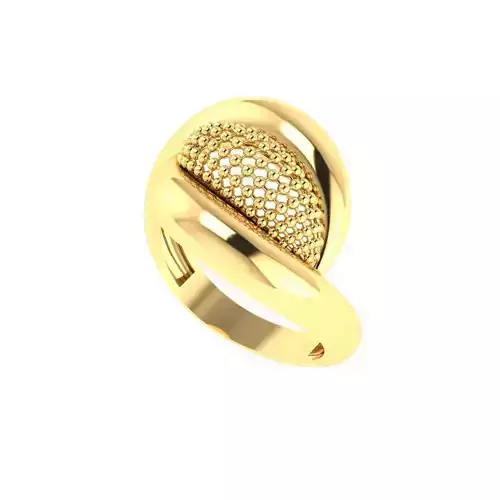 Orbline-R010 Golden Embrace Ring - High-Detail Castable 3D Model