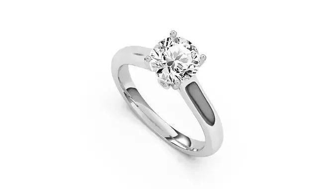 1 Ct Engagement ring 3dm stl obj 3D print model R057 EU50