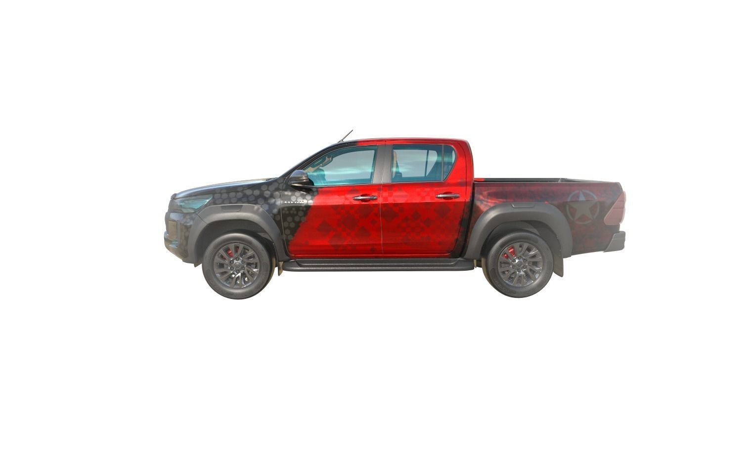 Hilux Black Low-poly 3D model_3