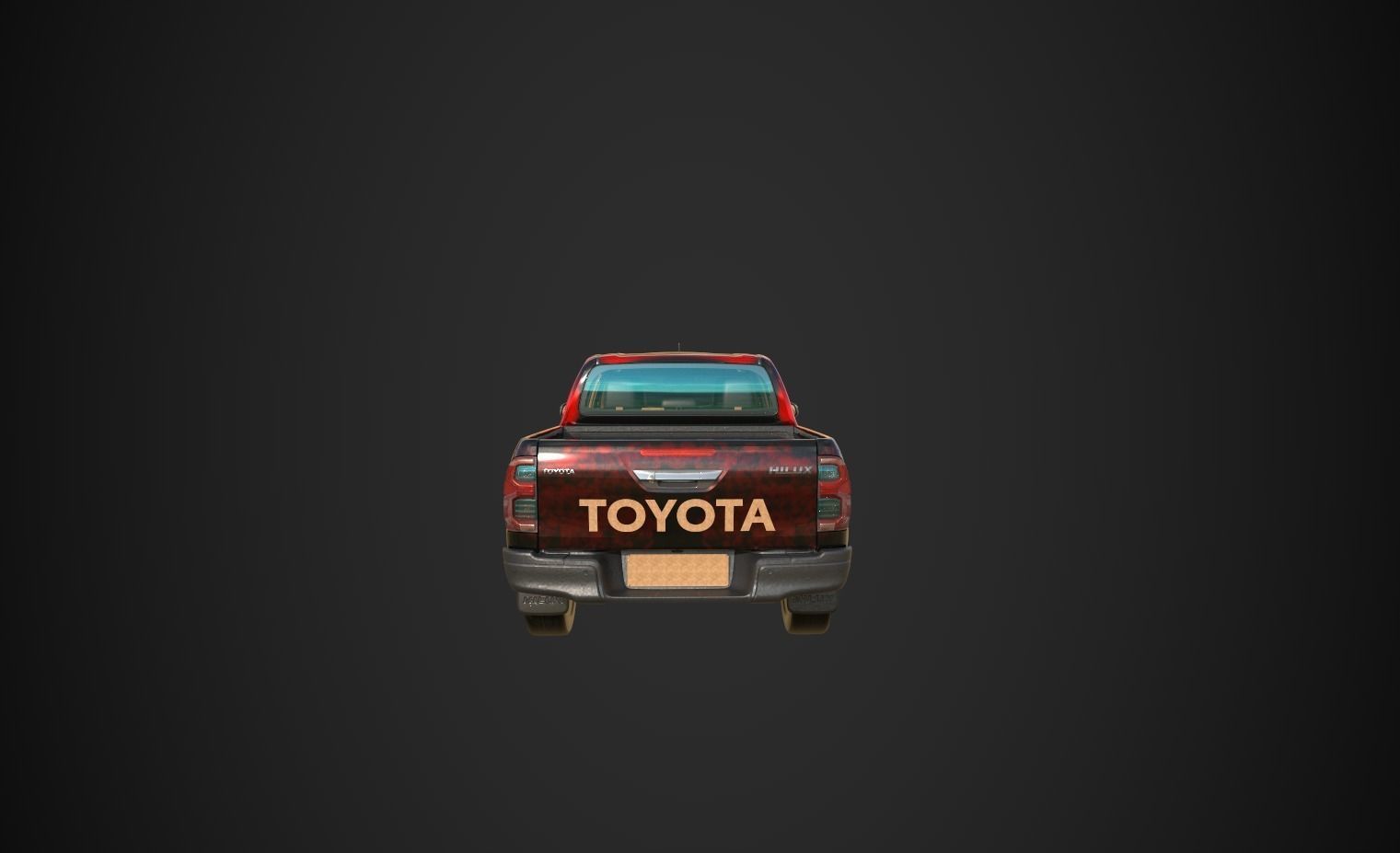 Hilux Black Low-poly 3D model_5