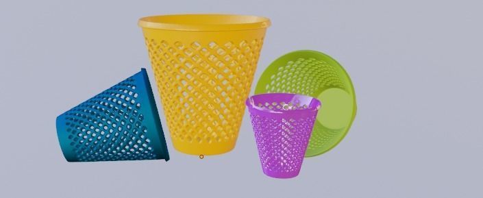 Modern Dustbin Container 3D Model Low-poly 3D model_1