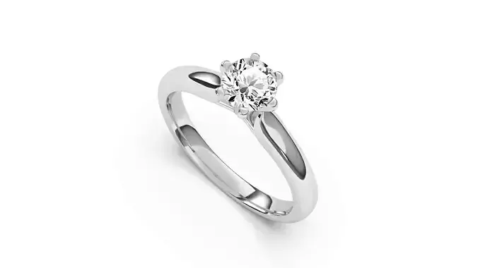 1 Ct Engagement ring 3dm stl obj 3D print model R056 EU50