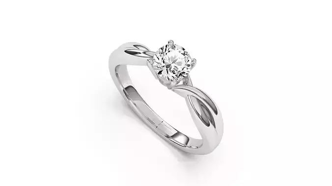 1 Ct Engagement ring 3dm stl obj  3D print model R058 EU50
