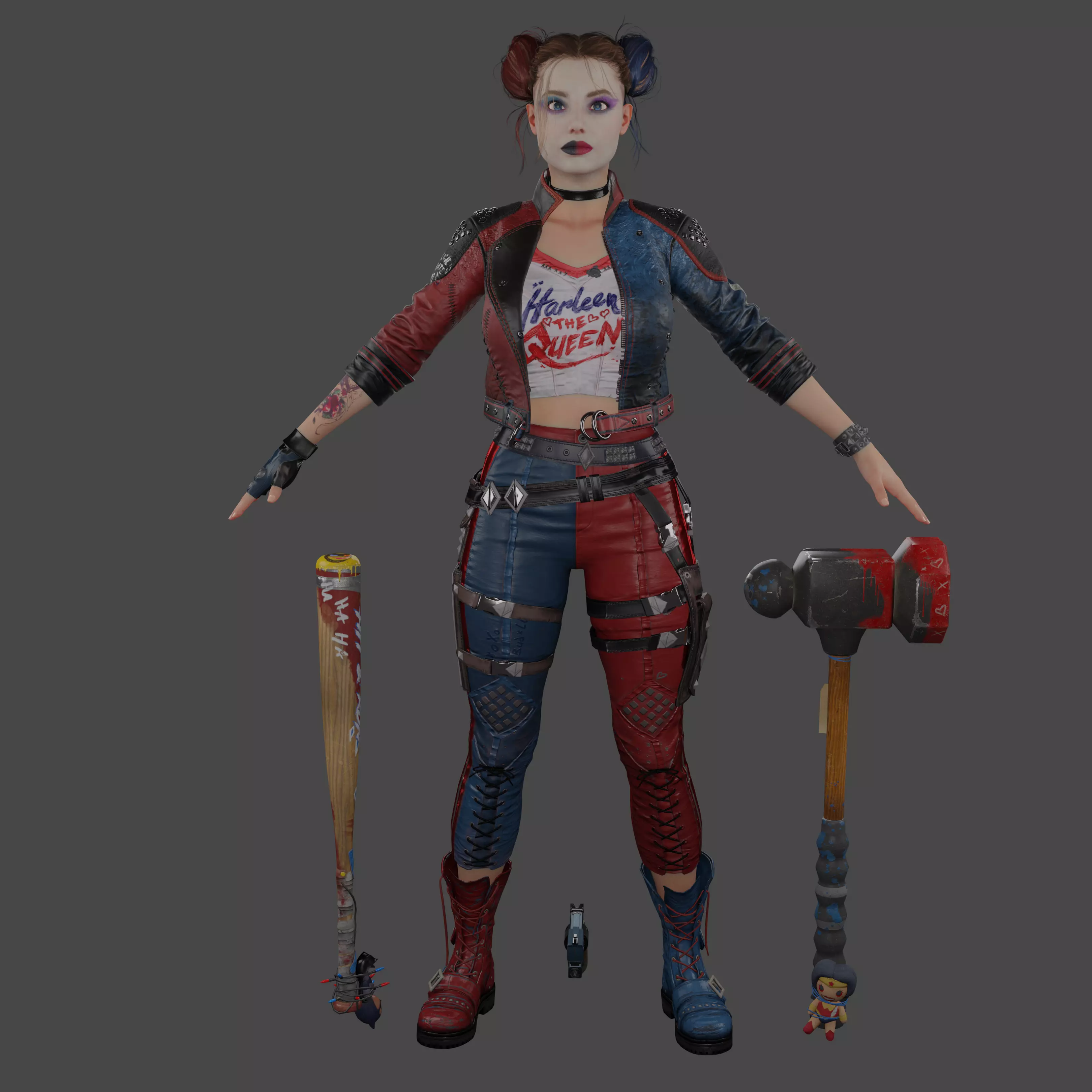 Harley Quinn Low-poly 3D model