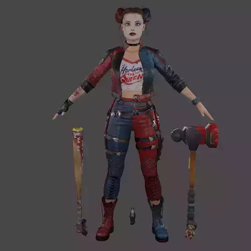 Harley Quinn Low-poly 3D model