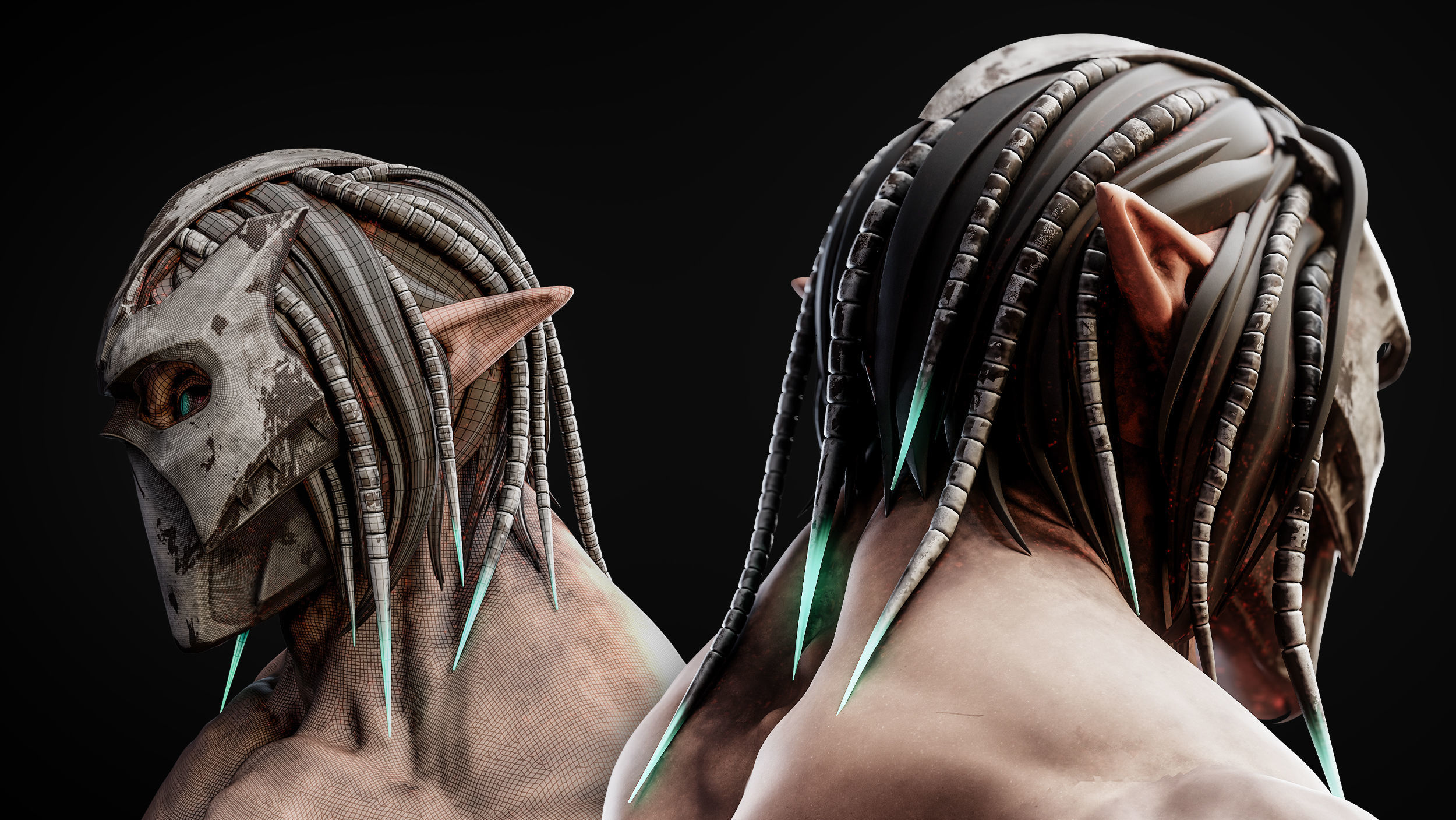 20 Brush Sci-fi Hair 3D model_3