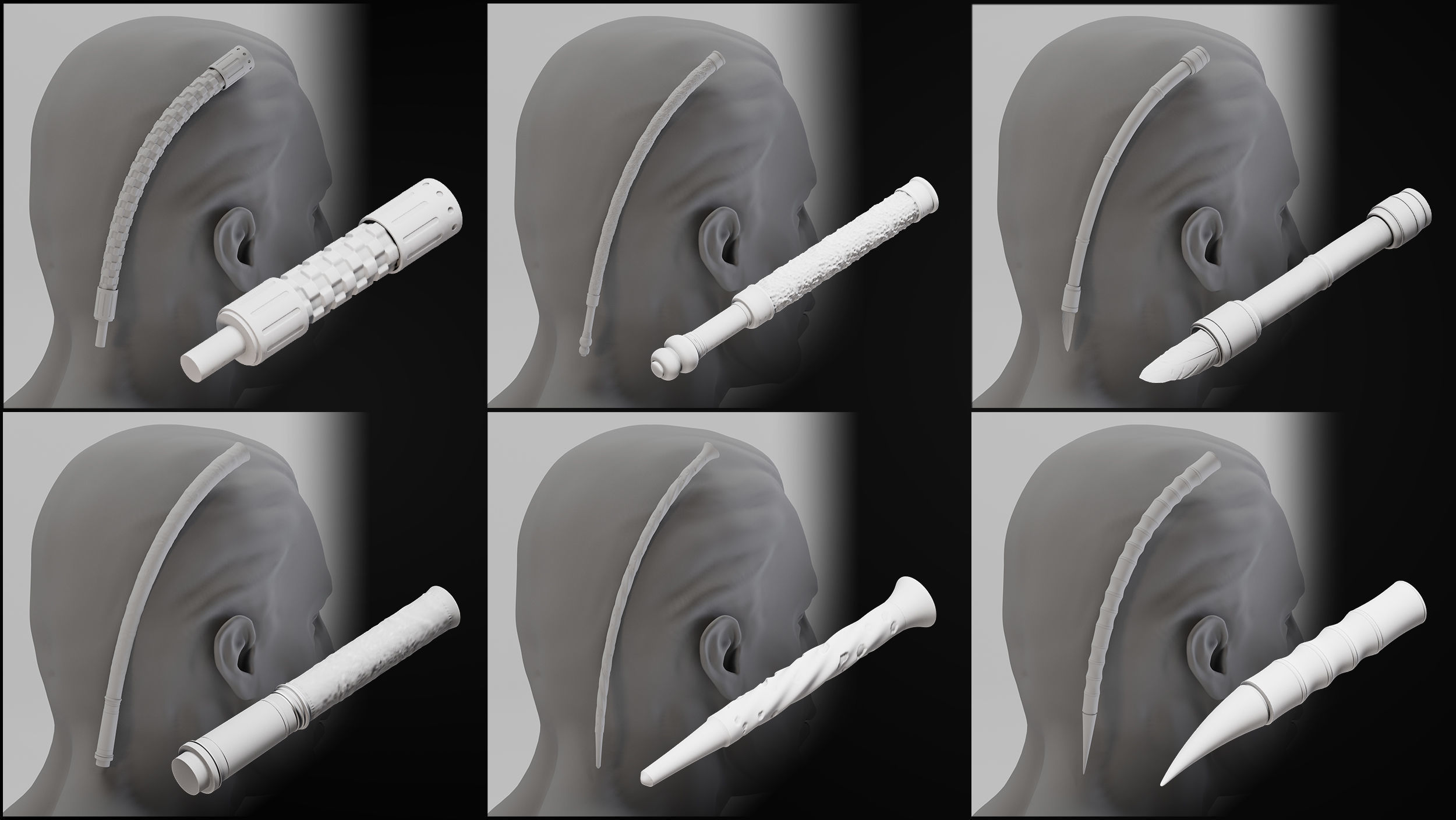 20 Brush Sci-fi Hair 3D model_2